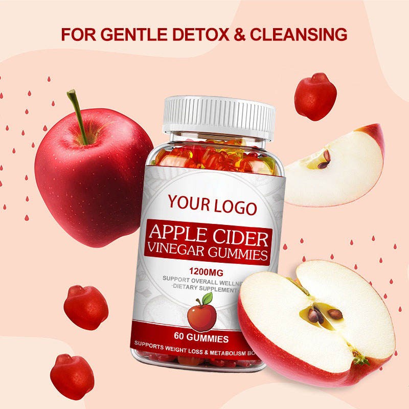 Plant-Based Apple Cider Vinegar Gummies with Vitamin B12 and Folic Acid for Digestive Health and Energy Boost