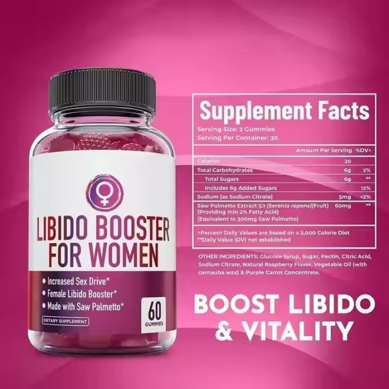 Private Label Libido Booster Gummies for Men Women Gummy With Saw Palmetto Natural Female Libido Booster Herb Gummies