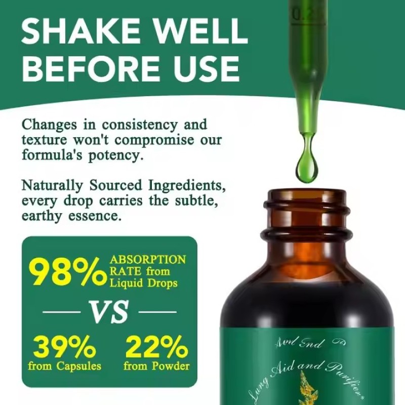 OEM Lungs Lung Cleanse and Phlegm Support Fast Absorption Mullein Leaf Extract Mullein Drops