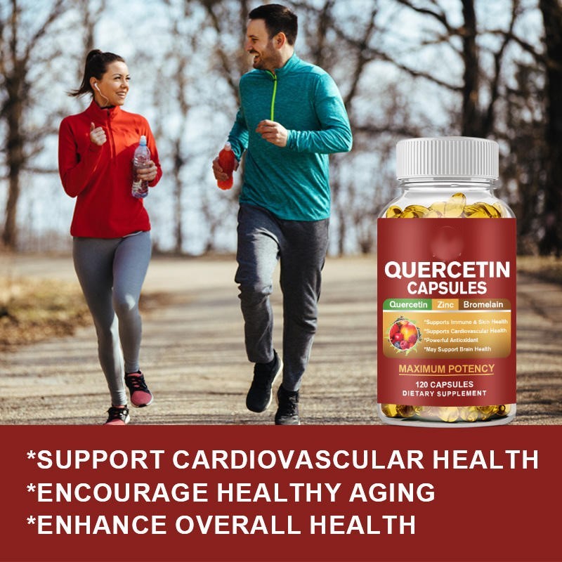 Quercetin Capsules Maximum Potency with Zinc 30mg & Bromelain - Vegan Immune Support, Heart Health & Skin Defense Boost