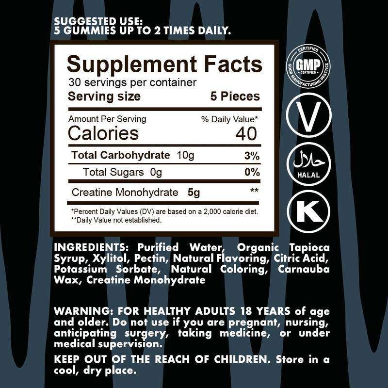 Creatine Monohydrate Gummies - Rapid-Release Pre-Workout Energy & Muscle Support