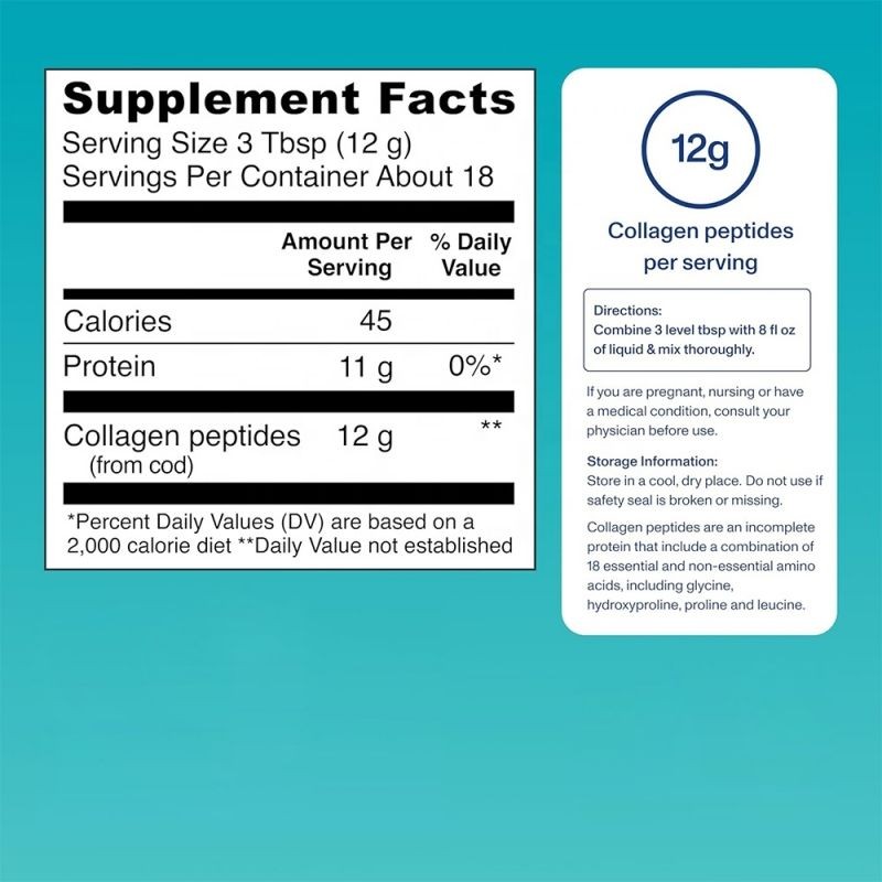 Vital Proteins Marine Collagen Peptides Powder with Hyaluronic Acid & Vitamin C - 12g Per Serving