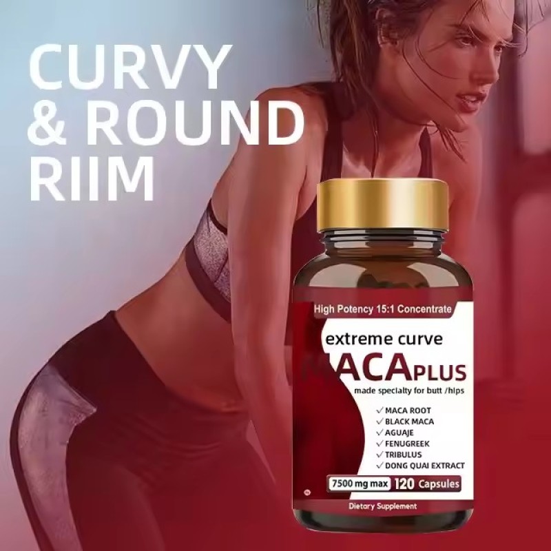 Maca Plus Curves Extreme Sports Nutrition Butt Hips Enhancement Maca Root Capsules Body Enhancer for Enlarged Buttocks