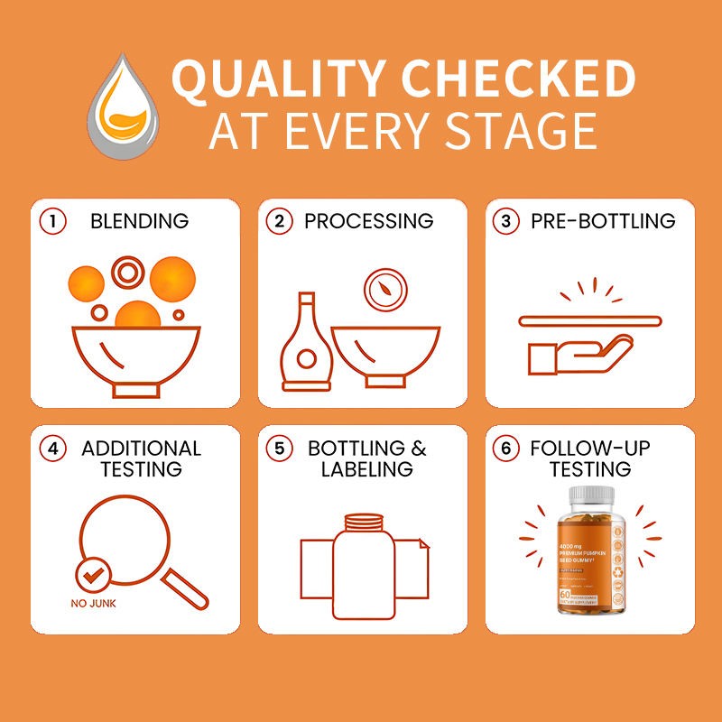 OEM Private Label Pumpkin Seed Gummies Hair Growth Bladder Urinary Tract Support Young Skin Supplement Pumpkin Seed Gummies