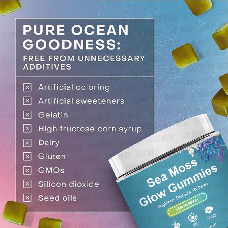 OEM Best-Selling Sea Moss Glow Gummies for Women's Skin and Nails Health Supplement with Pearl Powder Superfood