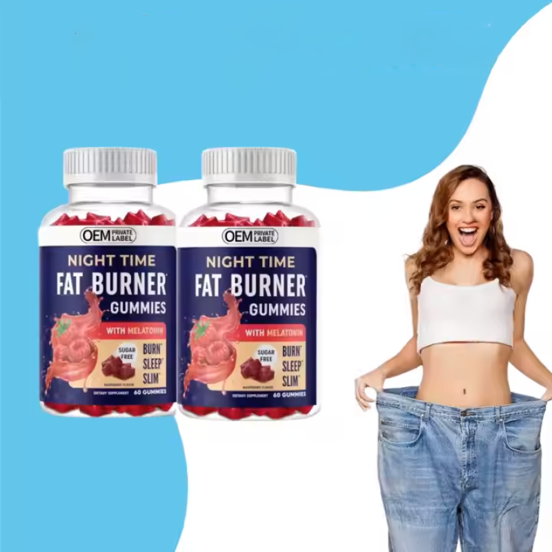 Night Fat Burner Gummies with Melatonin Green Coffee Bean for Adults Weight Loss and Sleep Support