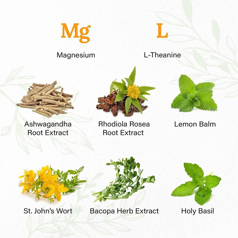 Calm Support Gummies with L-Theanine and Ashwagandha for Stress Relief and Mood Balance Vegan Supplement