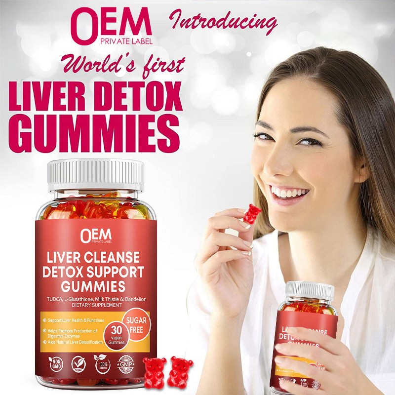 OEM  Pure Natural Organic Sugar-Free Liver Detox Gummies with Milk Thistle Herbal Supplements