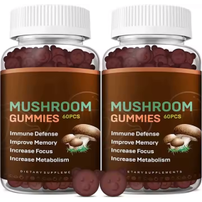 10-in-1 Organic Mushroom Gummies for Brain Focus & Immune Defense - Natural Vegan Supplement for Adults Kids