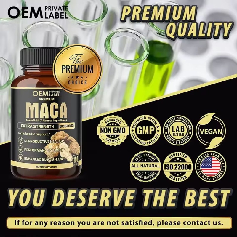 Hot Selling OEM Men's Energy Supplements - Natural Power Booster Maca Capsules