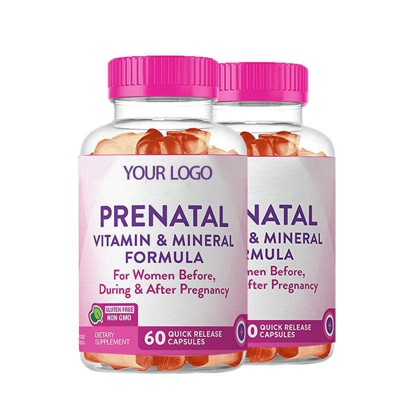 Private Label OEM ODM Organic Fertility Prenatal Vitamin Gummies for Women with Folate Vitamin C Myo-Inositol Iron Support