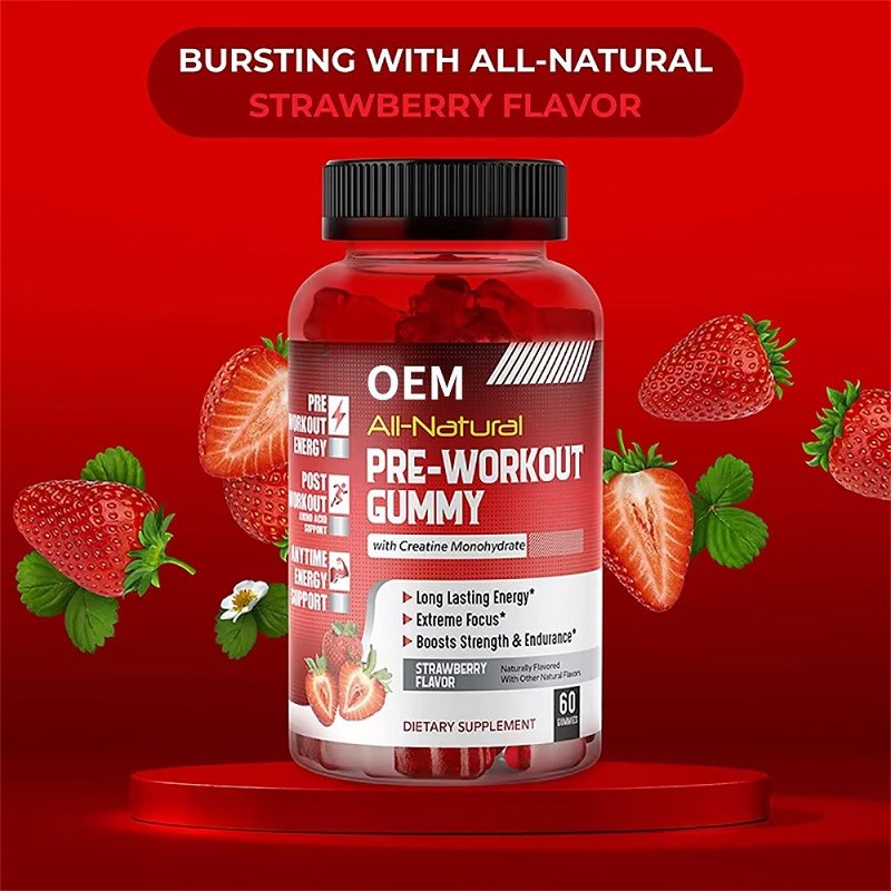 Creatine Monohydrate Gummy Bear Supplement with Green Coffee Bean Extract Vitamin B12 to Enhance Energy Gummy