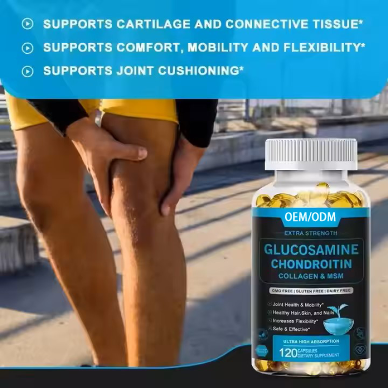 Vegetarian Glucosamine Chondroitin MSM Soft Capsules Turmeric Vitamin Supplement for Joint Elasticity Not for Newborns