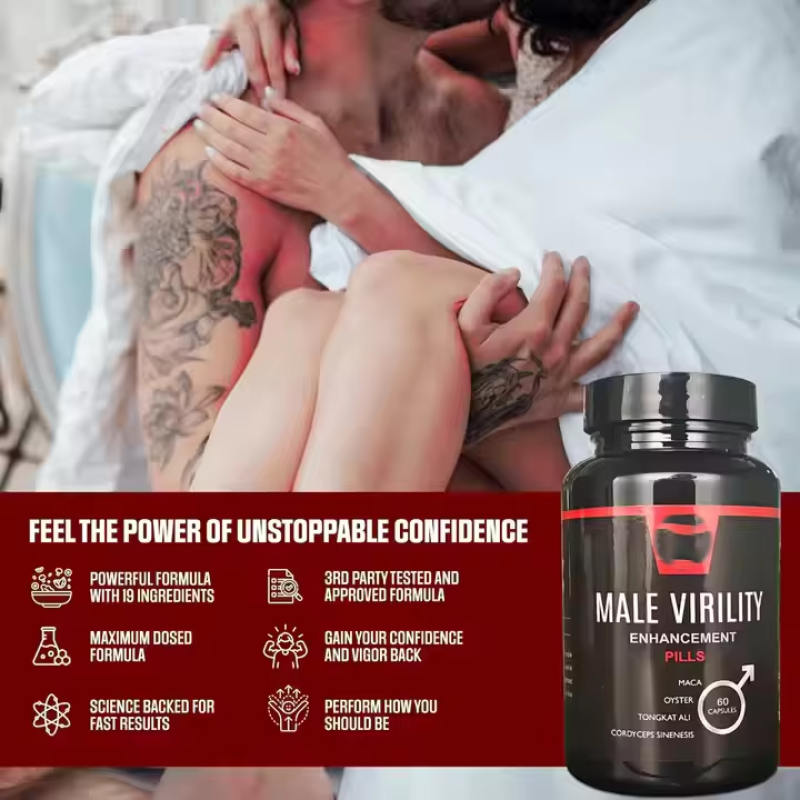 OEM Men's Virility Supplement 19-in-1 Capsules, Maca Tongkat Ali Energy Support, Fast Results & 3rd Party Tested Formula