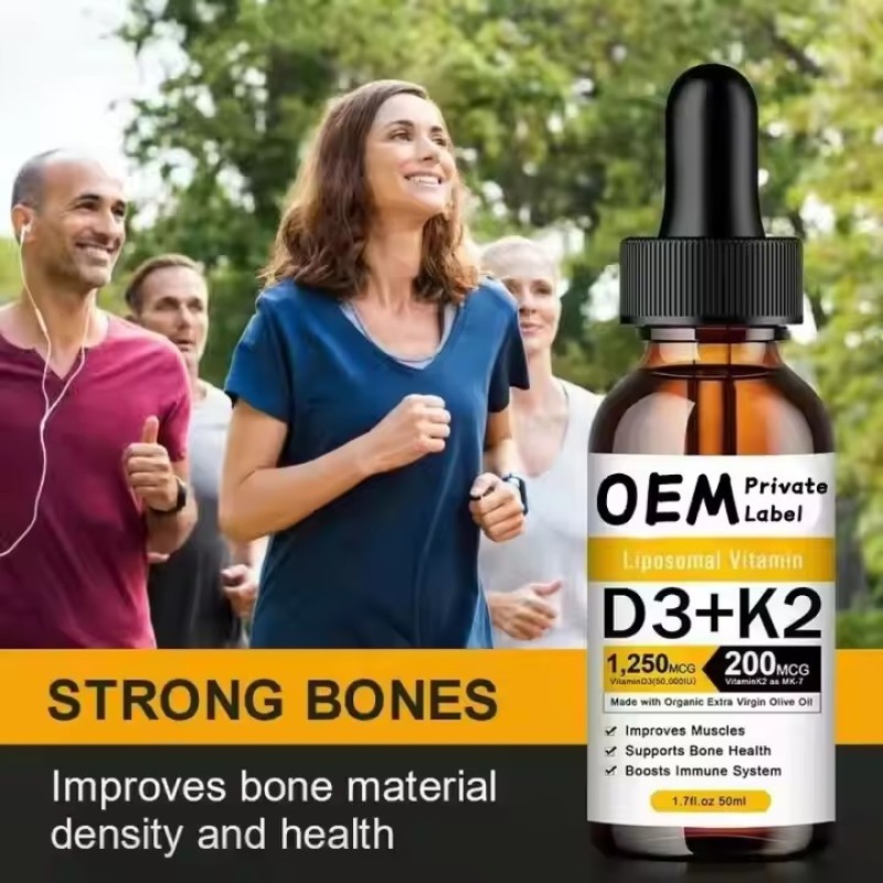 Organic Vitamin D3 K2 Drops MCT Oil Omega 3 Liquid Multivitamin Supplement for Adults and Children Fast Energy Supply