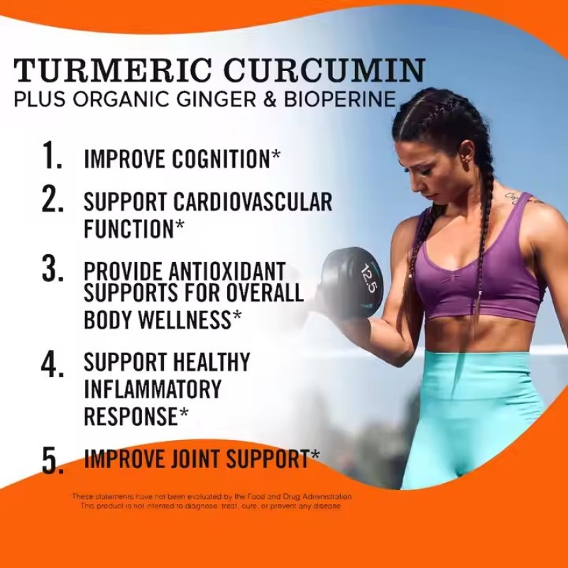Turmeric Curcumin Capsules Natural Joint Support Nutritional Supplement Adult Antioxidant Vegan