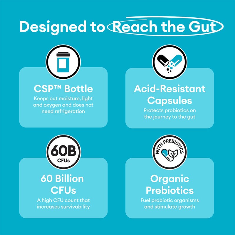 Probiotic Capsules 60 Billion CFU Probiotics Digestive Intestinal Health Probiotic Supplements for Men and Women