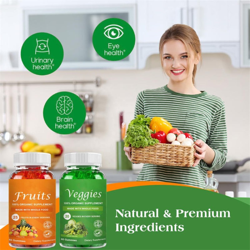 Wholesale Super Greens Gummies - Vegan, Fruit & Veggie Blend, Daily Nutrition Boost