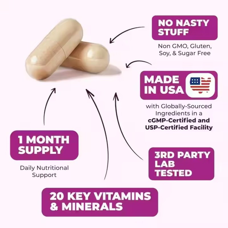 OEM Factory Private Label Multivitamin Supplements Multivitamin Mineral Tablets/Multivitamin Capsules for Women and Men