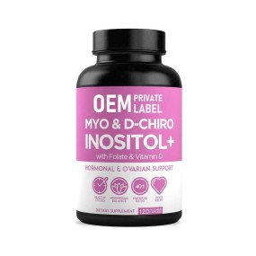 OEM Premium Myo-Inositol & D-Chiro Inositol Capsules for Women's Hormonal Balance with Folate Vitamin Supplement