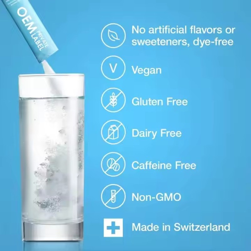 Sugar-Free Hydration Drink Mix with Magnesium and Potassium Electrolytes Powder for Adults to Boost Endurance Reduce Fatigue