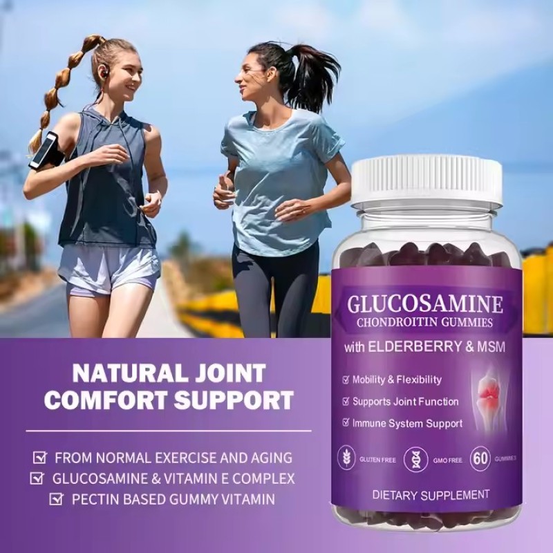 Extra Strength Joint Support SoftGels Natural Glucosamine Chondroitin MSM and Elderberry SoftGel Candy Dos