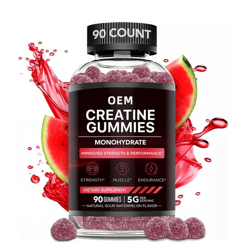 OEM Creatine Monohydrate Gummies 5000mg for Muscle Growth and Energy Boost Sugar-Free Chewable Supplement