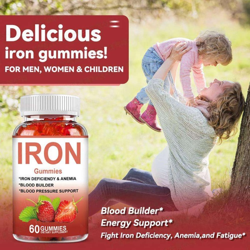 Vegan Iron Gummies with Vitamin C - OEM Supplement for Optimal Health