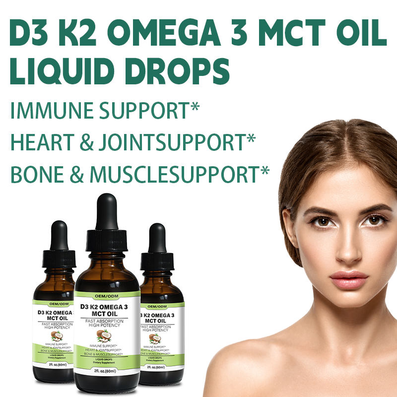 Source Factory Liquid Vitamin D Drops Manufacturer - Vitamin D3 K2 Drops for Faster Absorption with Omega 3 MCT Oil Strong Bones