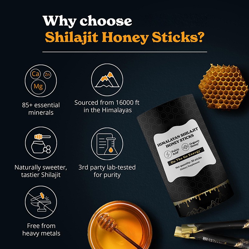 Wholesale Health Food Grade Shilajit Energy Drink for Pregnant Women - Organic Shilajit Honey Sticks with Custom Formula