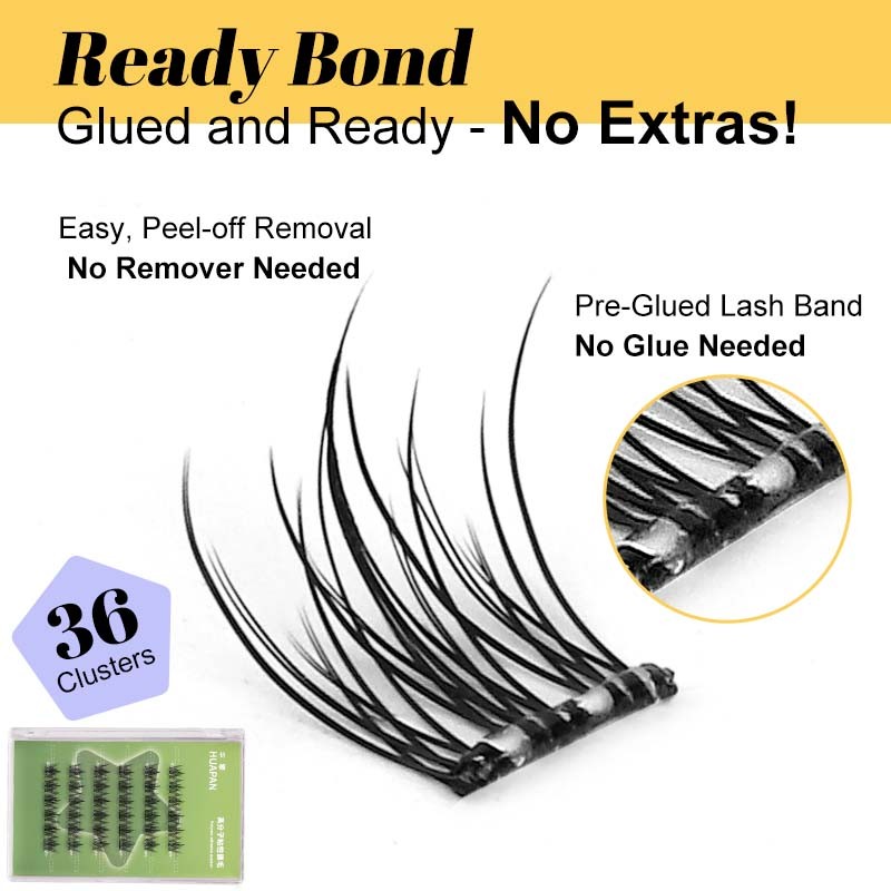 Pre Bond Eyelash Clusters Factory - Reusable D Curl No Glue