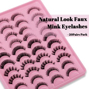 Vegan Faux Mink Lashes Supplier - 20 Pairs D Curl Russian Volume