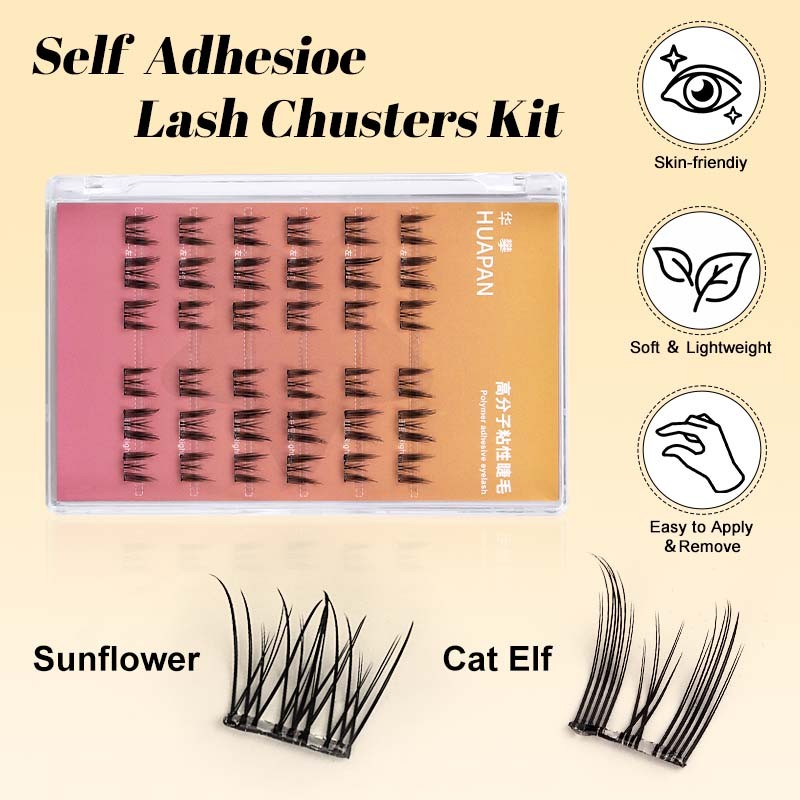 Pre Bond Eyelash Clusters Factory - Reusable D Curl No Glue