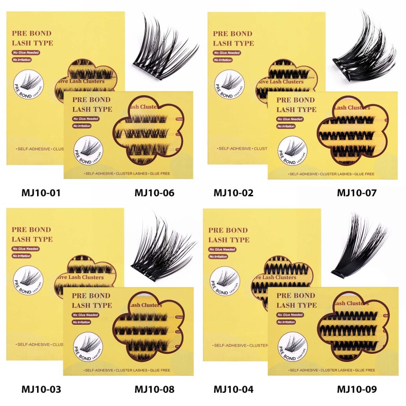 Self Adhesive Cluster Lash Factory - Pre Bond Technology Mix Curl