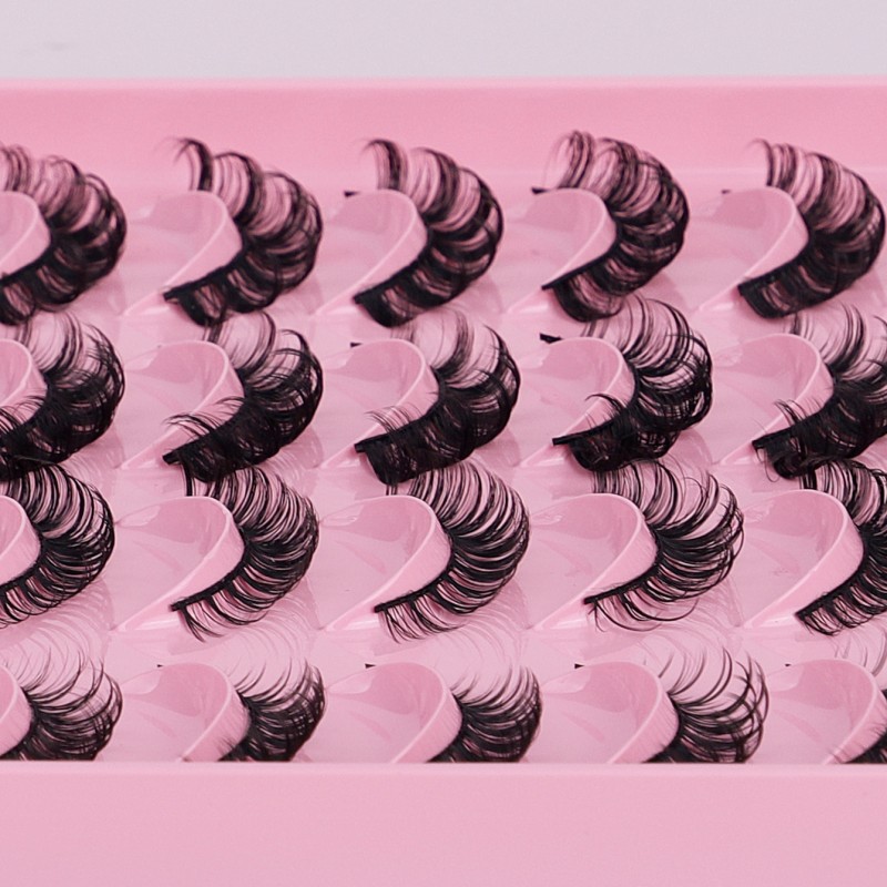 Vegan Faux Mink Lashes Supplier - 20 Pairs D Curl Russian Volume