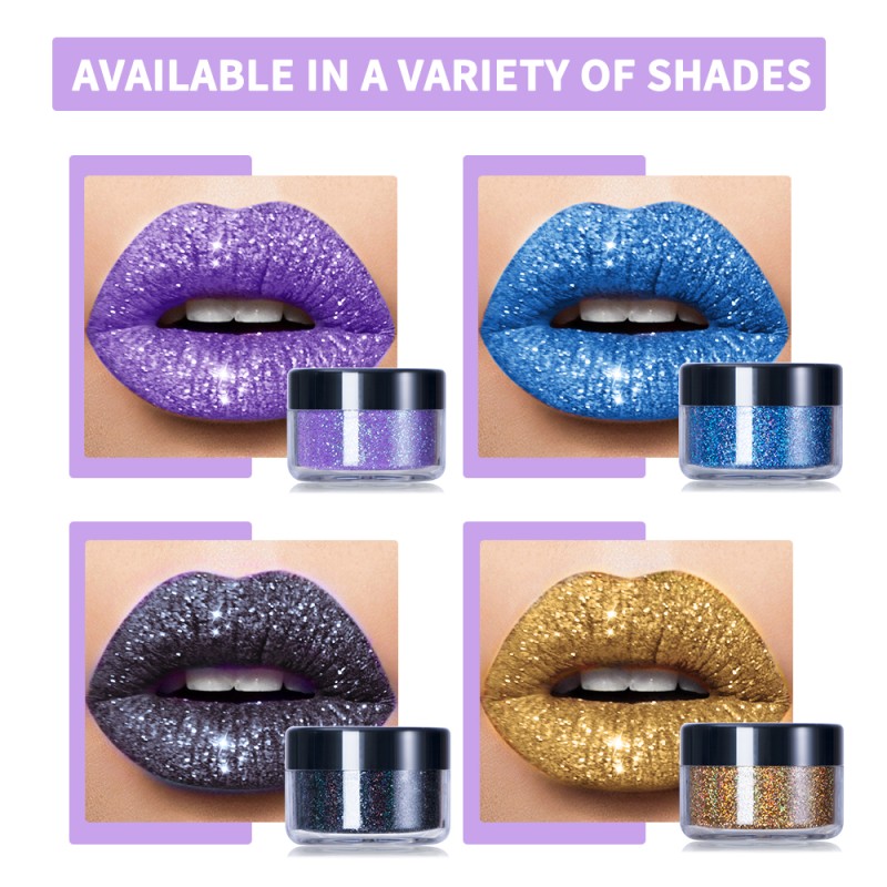 Lip Glitter Kit Manufacturer - 4 Colors High Pigmented Powder