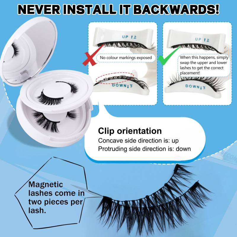 Magnetic Eyelash Set Factory - 2 Pairs Customize With Mirror Clip