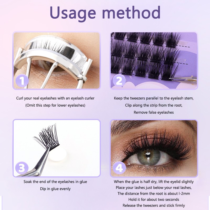 3D Faux Mink Cluster Lashes Factory - Wholesale Private Label Matte