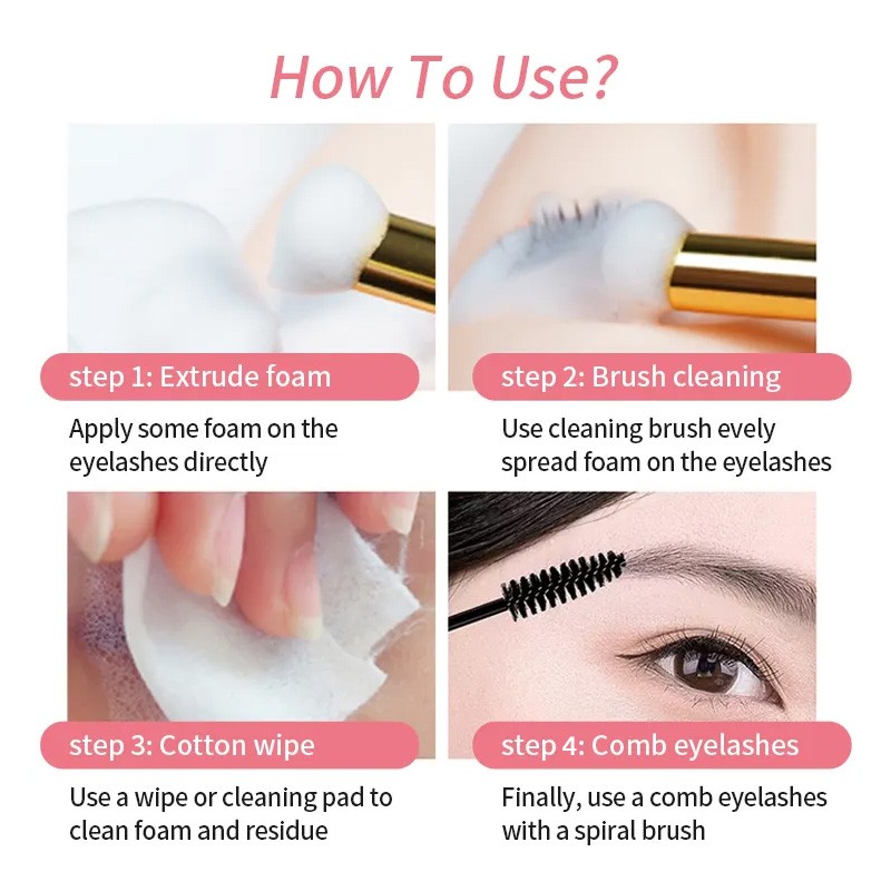 Eyelash Shampoo Manufacturer - 50ml Gentle Cleaner Foam Aftercare