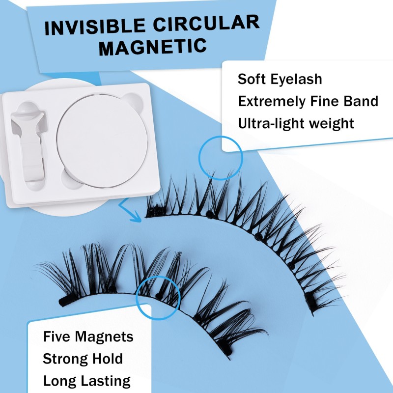 Magnetic Eyelash Set Factory - 2 Pairs Customize With Mirror Clip