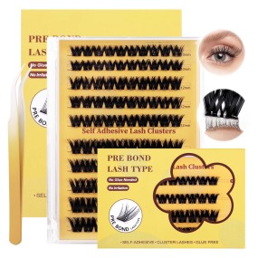 Self Adhesive Cluster Lash Factory - Pre Bond Technology Mix Curl