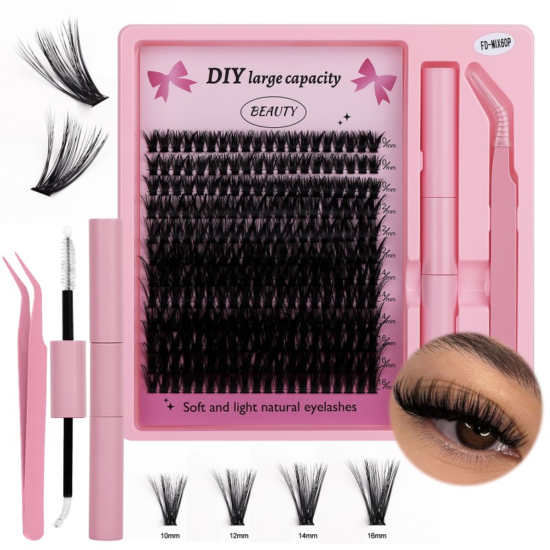 DIY Lash Extension Kit Factory - 40p 60p 80p Vegan Cluster