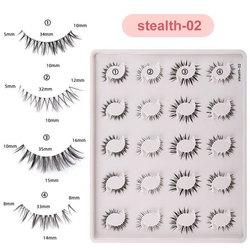 Manga False Eyelashes Manufacturer - Natural Short 3D Clear Band