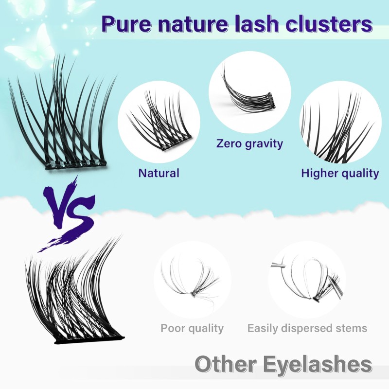 DIY Press on Lashes Manufacturer - Custom Logo Self Adhesive Clusters