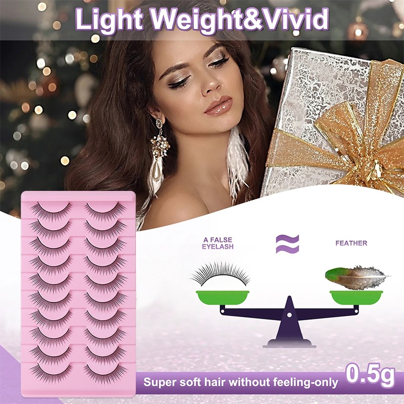 Acrylic 3D Eyelashes Factory - 10 Pairs 14mm Natural Soft Volume