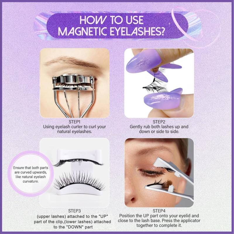 Cluster Magnetic Eyelashes Supplier - Glueless Natural Long Soft