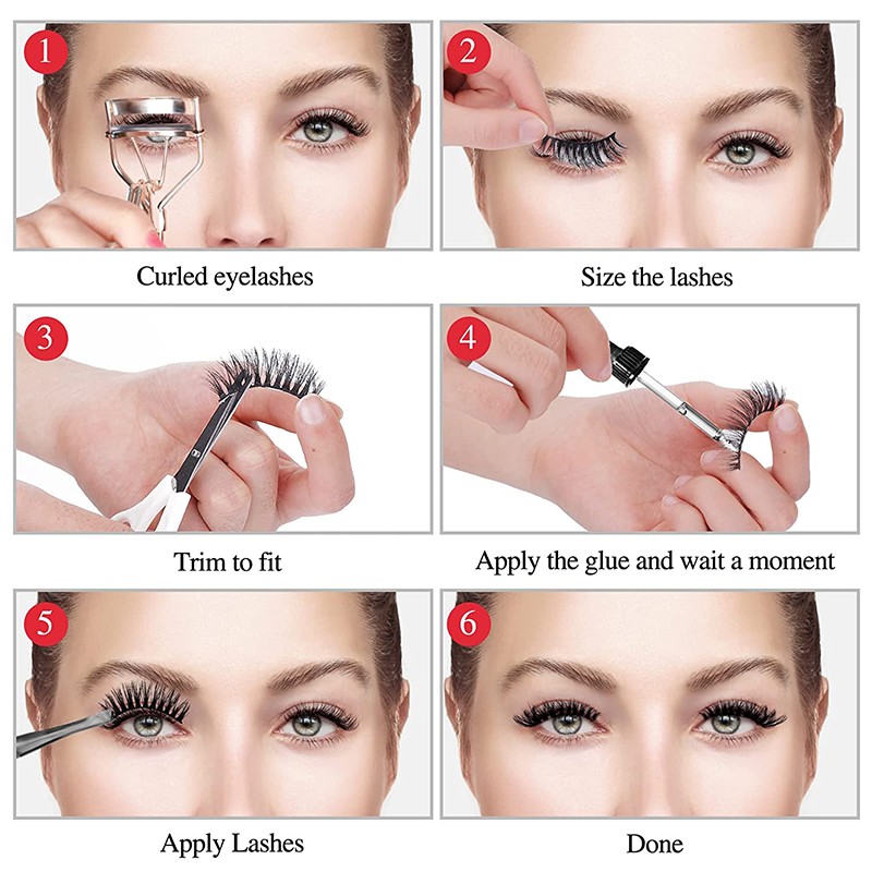 Manga False Eyelashes Manufacturer - Natural Short 3D Clear Band