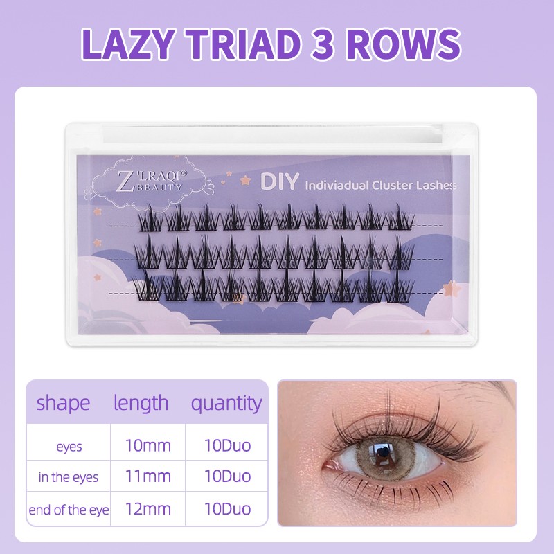 Volume Bottom Lash Clusters Factory - Hybrid Strip D Curl Ribbon