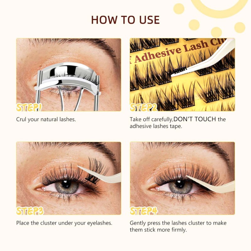 Self Adhesive Cluster Lash Factory - Pre Bond Technology Mix Curl