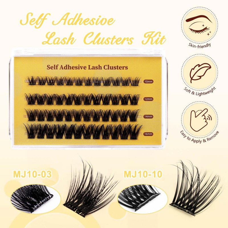 Self Adhesive Cluster Lash Factory - Pre Bond Technology Mix Curl
